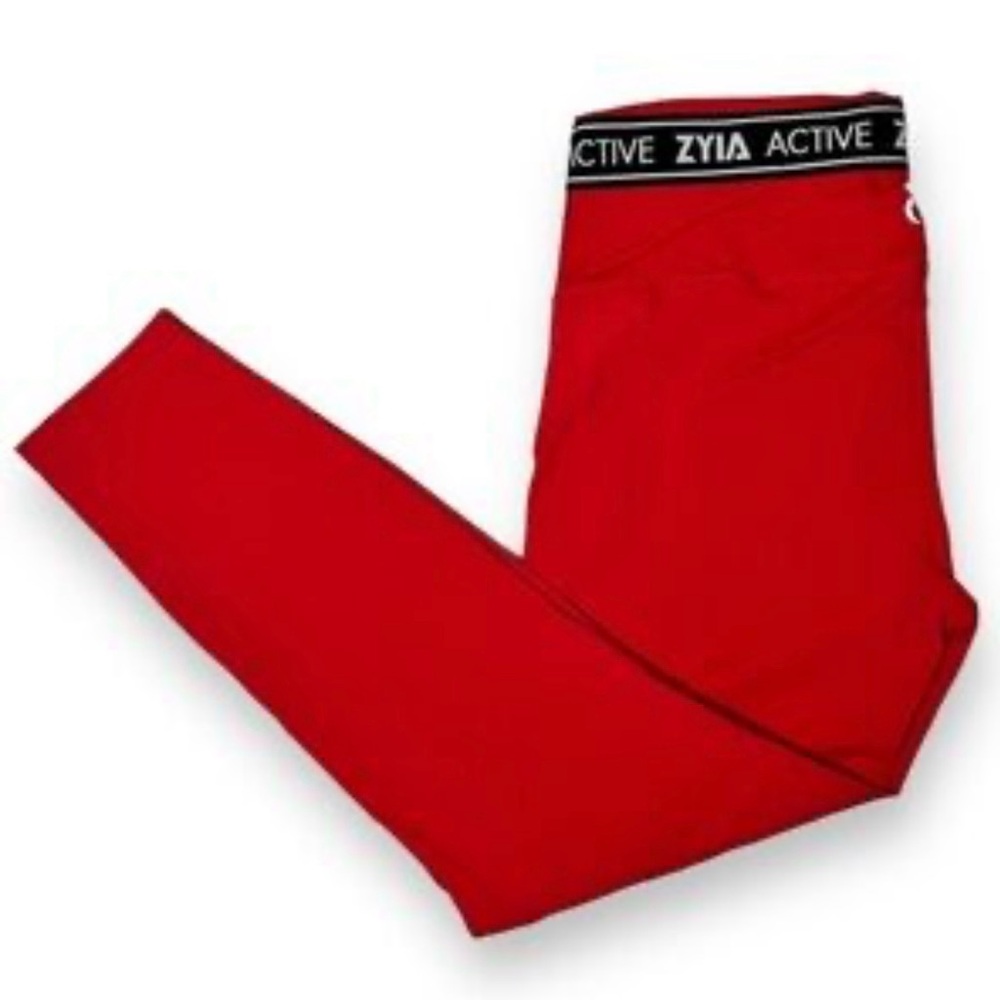 ZYIA Women’s Rendevous Banded Red Leggings